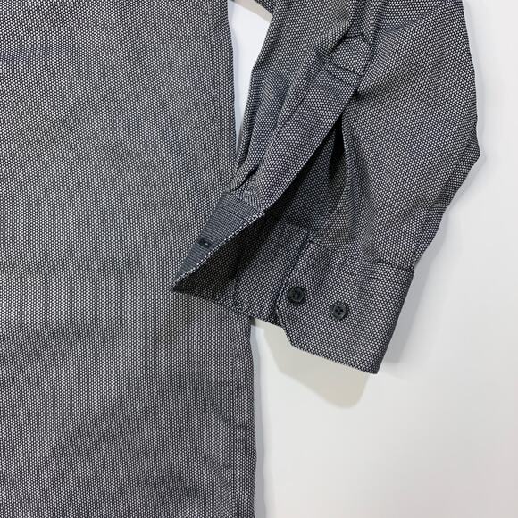 Haupt Shirt Mens 3XL Black White Long Sleeve Button Up Chest Pocket Regular Fit - Picture 3 of 10